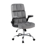 Artiss Mid-Back Velvet Office Chair, Grey