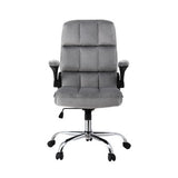 Artiss Mid-Back Velvet Office Chair, Grey