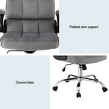 Artiss Mid-Back Velvet Office Chair, Grey