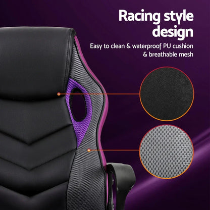 Artiss Gaming Office Chair Computer Chairs Purple - Flea Market