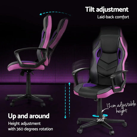 Artiss Gaming Office Chair Computer Chairs Purple - Flea Market