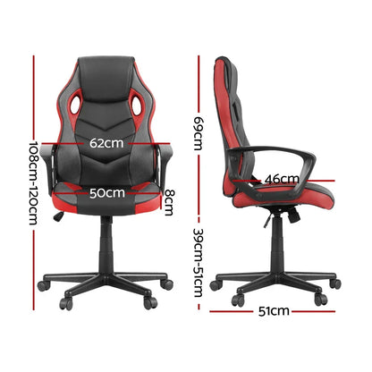 Artiss Gaming Office Chair Computer Chairs Red - Stacks Warehouse