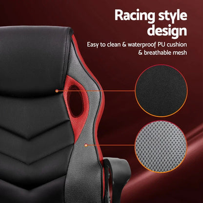 Artiss Gaming Office Chair Computer Chairs Red - Stacks Warehouse