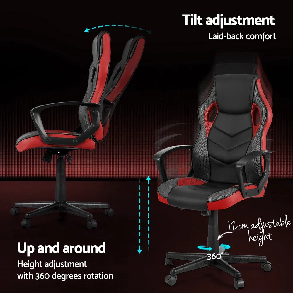 Artiss Gaming Office Chair Computer Chairs Red - Stacks Warehouse