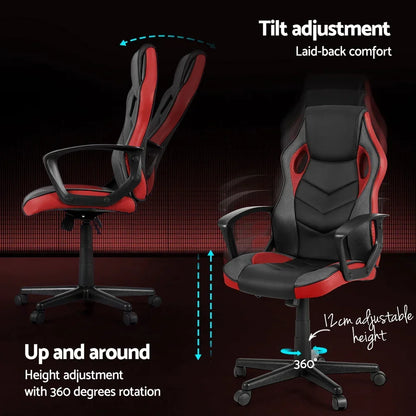 Artiss Gaming Office Chair Computer Chairs Red - Stacks Warehouse