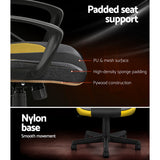 Artiss Gaming Chair High Back Racing Seat PU Leather Yellow 150kg