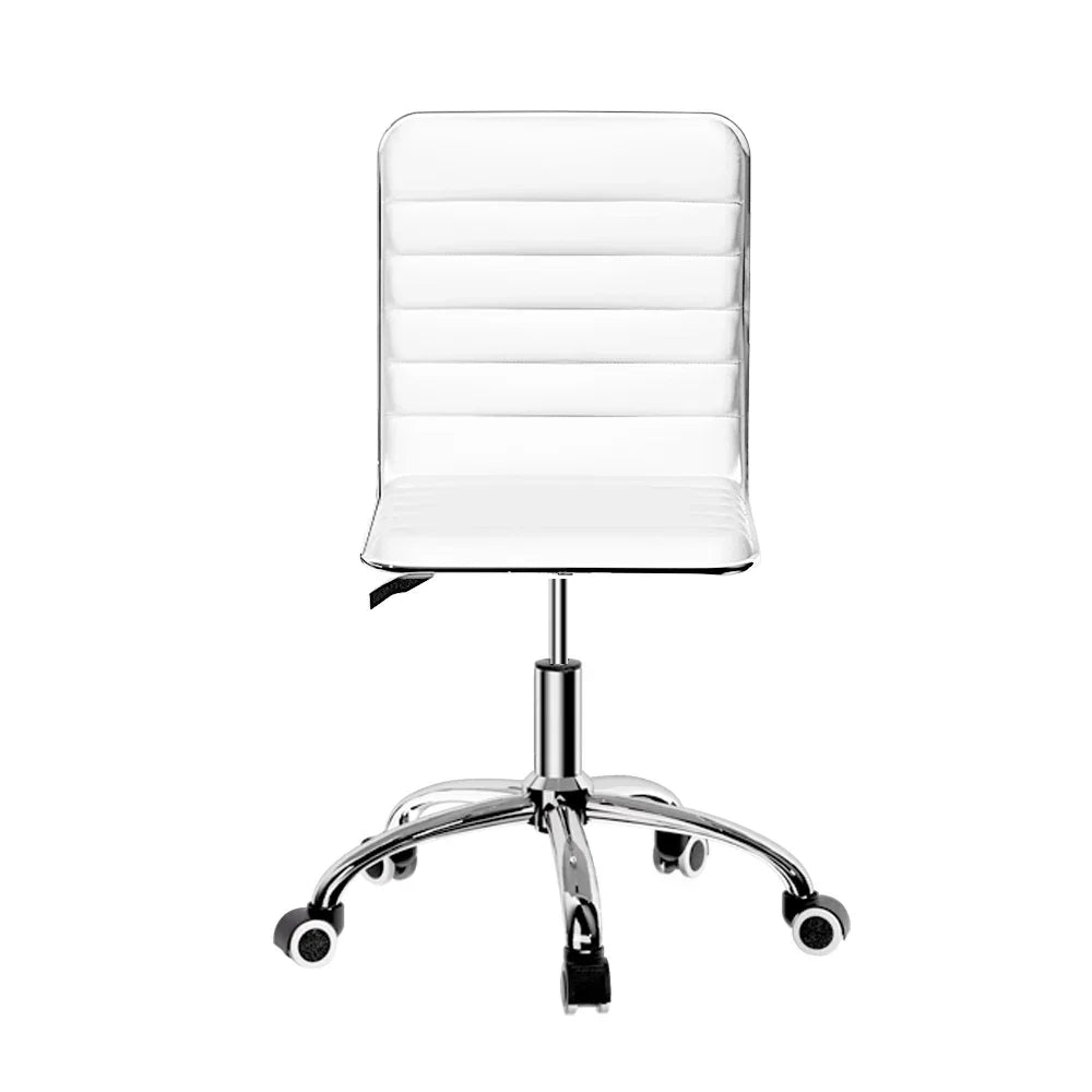 Artiss Office Chair Conference Chairs PU Leather Low Back White - Stacks Warehouse