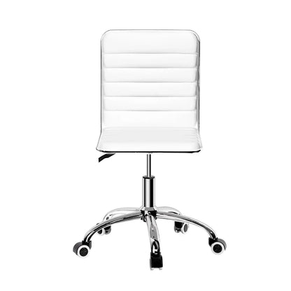 Artiss Office Chair Conference Chairs PU Leather Low Back White - Stacks Warehouse