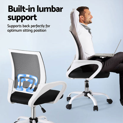 Ergonomic office chair with built-in lumbar support for comfortable sitting, ideal for home or work use.