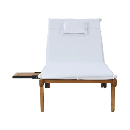 Gardeon 2x Sun Lounge Wooden Lounger Outdoor Furniture Day Bed Wheel Patio White - Stacks Warehouse
