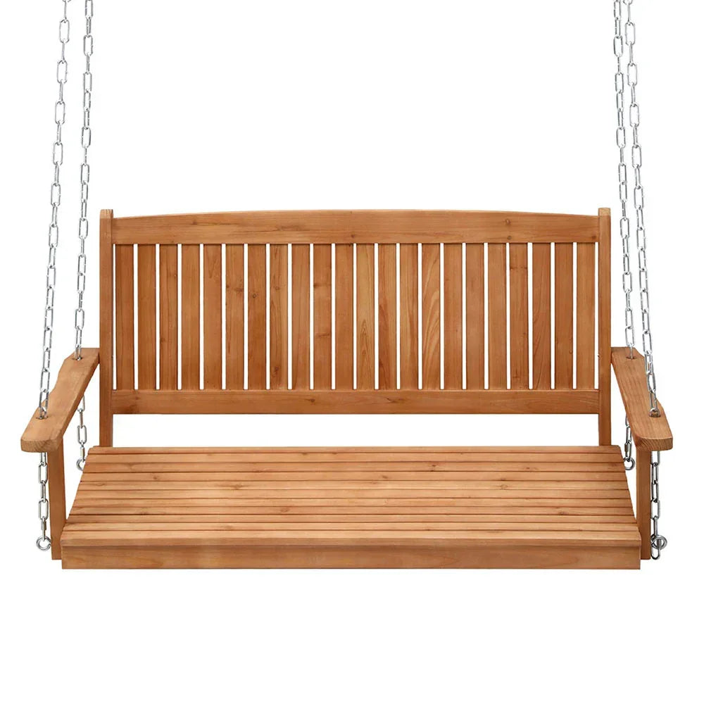 Gardeon Porch Swing Chair With Chain Outdoor Furniture Wooden Bench 2 Seater - Stacks Warehouse
