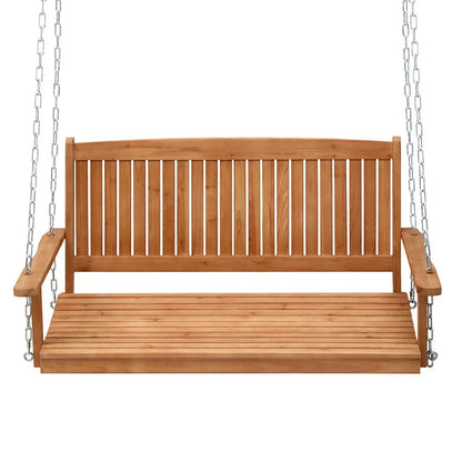 Gardeon Porch Swing Chair With Chain Outdoor Furniture Wooden Bench 2 Seater - Stacks Warehouse