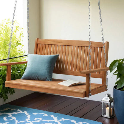 Gardeon Porch Swing Chair With Chain Outdoor Furniture Wooden Bench 2 Seater - Stacks Warehouse