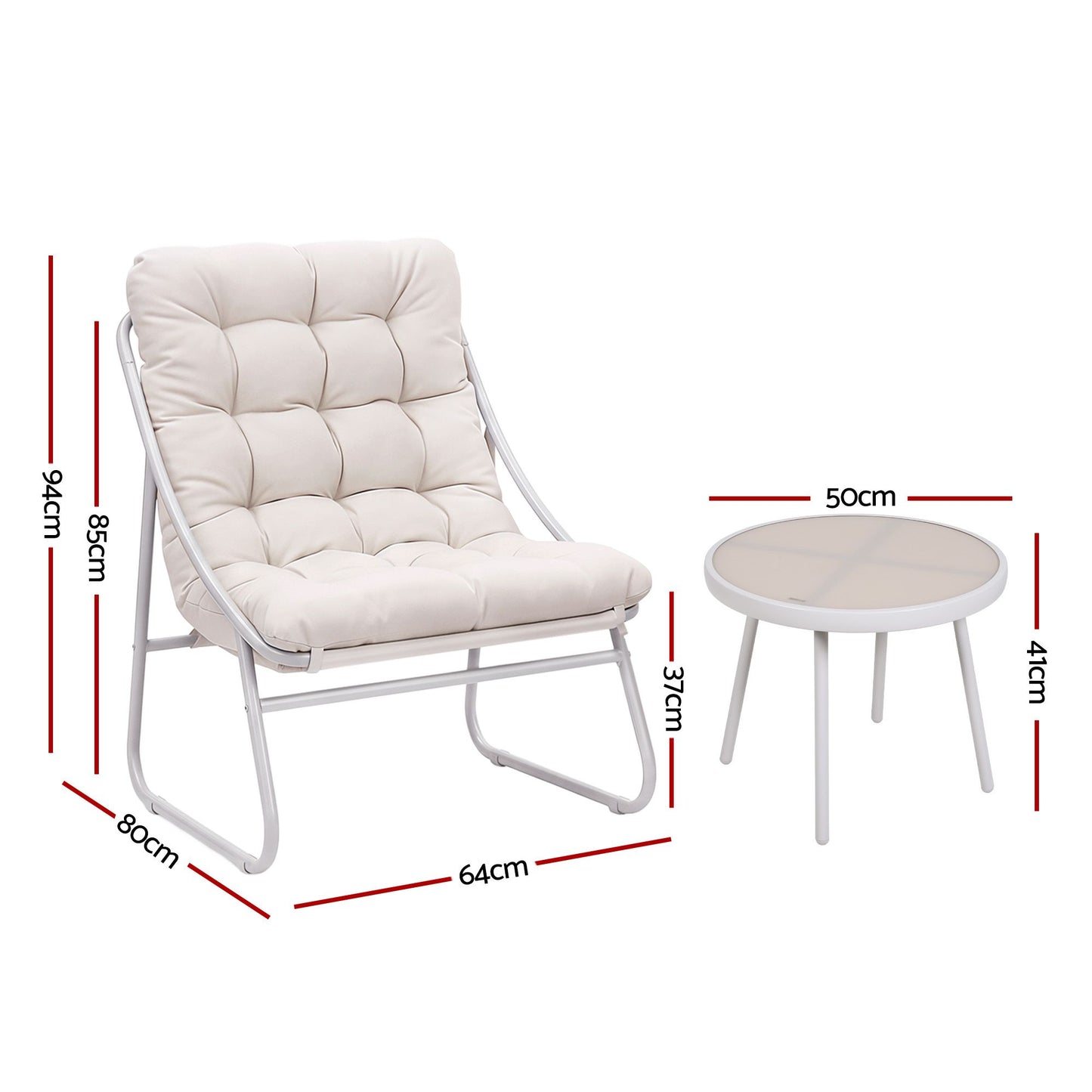 Gardeon 3 Piece Outdoor Bistro Set Khaki