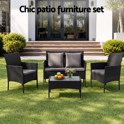 Grey 5cm outdoor cushions with removable zippered washable covers