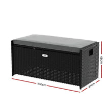 Gardeon Outdoor Storage Bench Box Wicker Garden Sheds Tools Cushion Patio Furniture Black - Flea Market