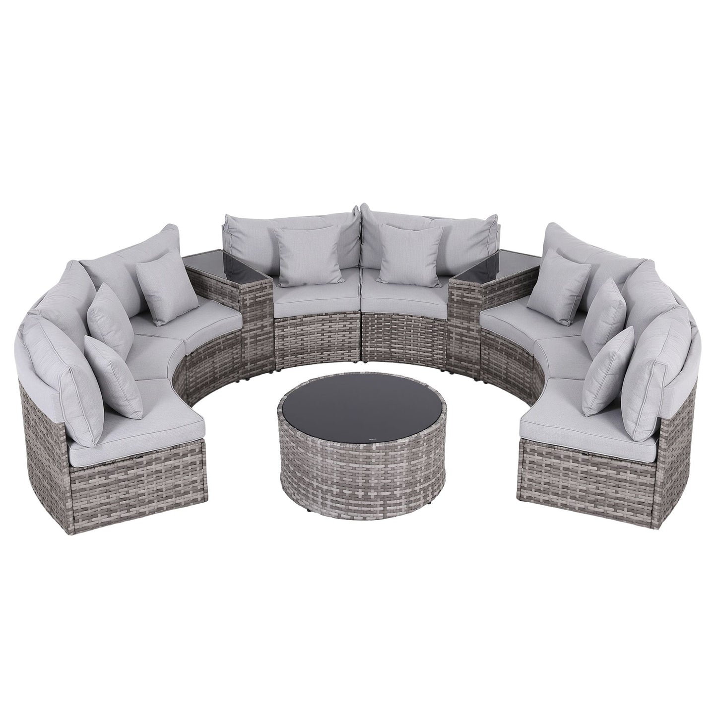 Gardeon 8 Seater Outdoor Sofa Set 11PCS Table Chair Set Garden Rattan Furniture