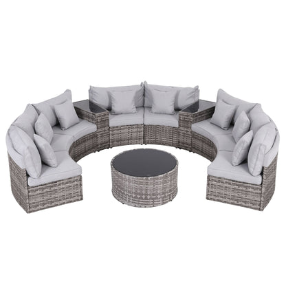 Gardeon 8 Seater Outdoor Sofa Set 11PCS Table Chair Set Garden Rattan Furniture