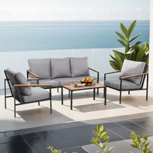 Gardeon 5 Seater Outdoor Sofa Set 4 Piece Black