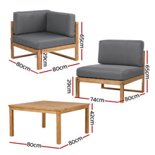 Gardeon 4 Seater Outdoor Sofa Set 5 Piece Wooden