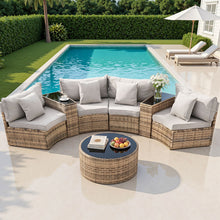 Gardeon 4 Seater Outdoor Sofa Set 7PCS Table Chair Brown Rattan