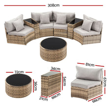 Gardeon 4 Seater Outdoor Sofa Set 7PCS Table Chair Brown Rattan