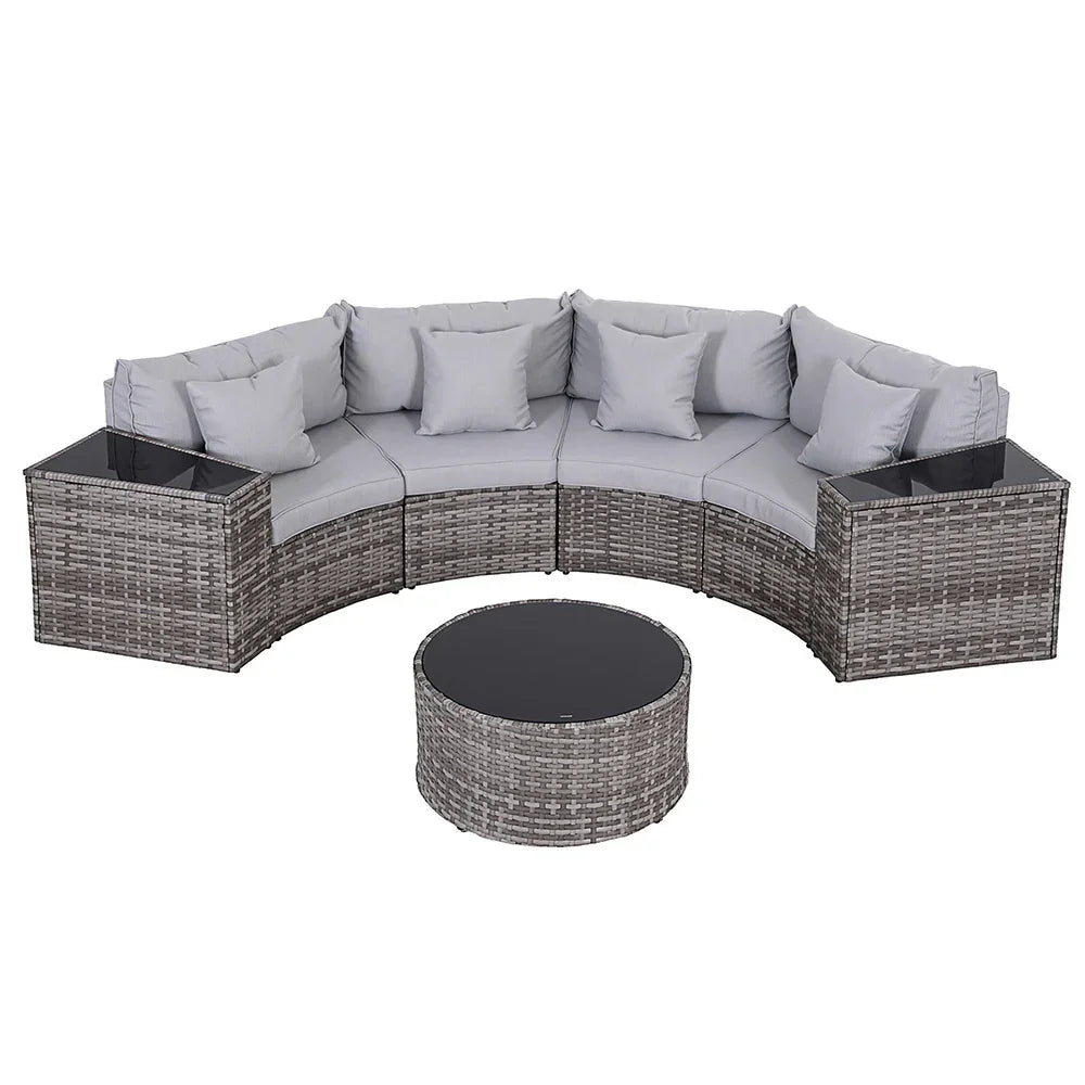Gardeon 4 Seater Outdoor Sofa Set 7PCS Table Chair Set - Stacks Warehouse