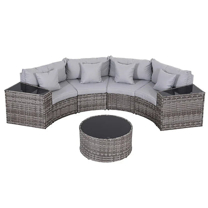 Gardeon 4 Seater Outdoor Sofa Set 7PCS Table Chair Set - Stacks Warehouse