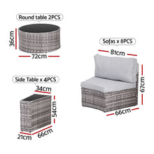 Gardeon 8 Seater Outdoor Sofa Set 14 Piece Rattan
