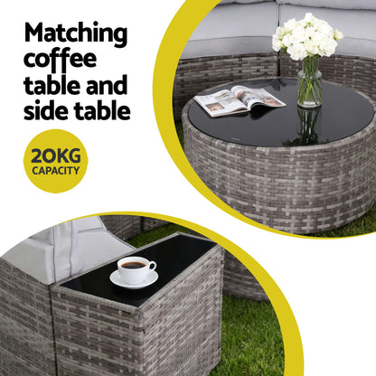 Gardeon 8 Seater Outdoor Sofa Set 14PCS Table Chair Set Rattan Patio Furniture