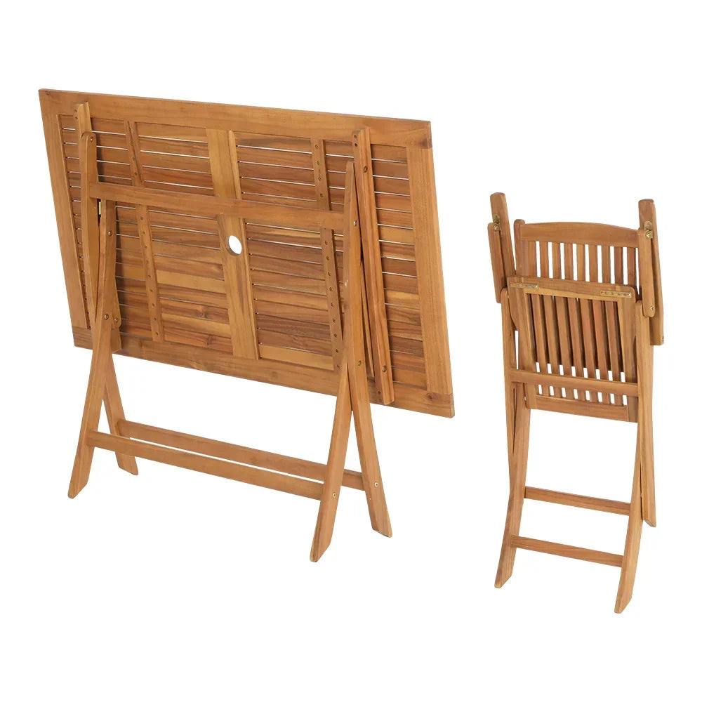Gardeon Outdoor Dining Set 7 Piece Wooden Table Chairs Setting Foldable - Flea Market