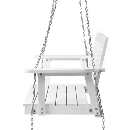 Gardeon Porch Swing Chair with Chain Garden Chair Outdoor Furniture Wooden White - Stacks Warehouse