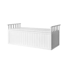 Gardeon Outdoor Storage Bench Box 129cm Wooden Garden Toy Chest Sheds Patio Furniture XL White - Flea Market