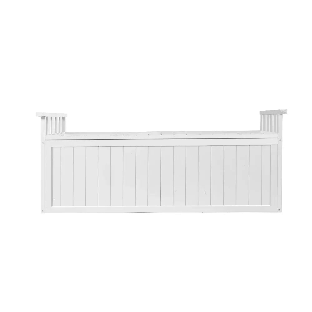 Gardeon Outdoor Storage Bench Box 129cm Wooden Garden Toy Chest Sheds Patio Furniture XL White - Stacks Warehouse