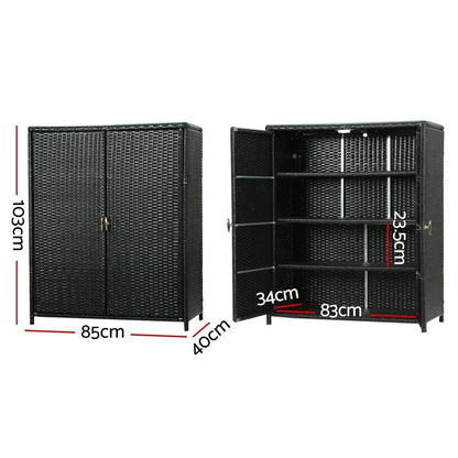 Gardeon Outdoor Storage Cabinet Box Garage Wicker Shelf Chest Garden Shed Tools - Stacks Warehouse