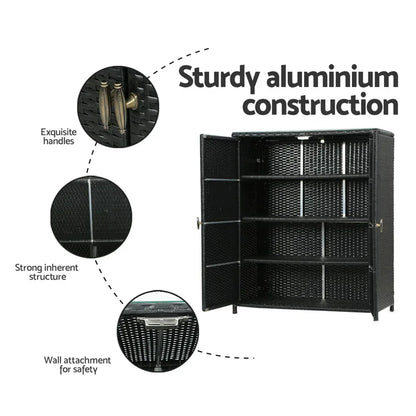 Gardeon Outdoor Storage Cabinet Box Garage Wicker Shelf Chest Garden Shed Tools - Stacks Warehouse