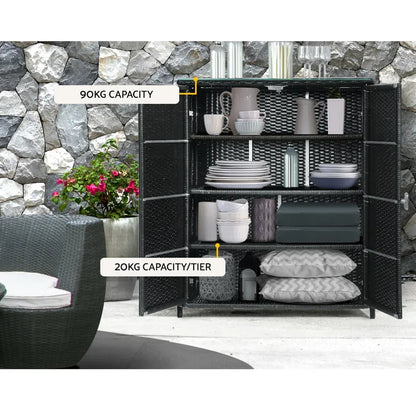 Gardeon Outdoor Storage Cabinet Box Garage Wicker Shelf Chest Garden Shed Tools - Stacks Warehouse