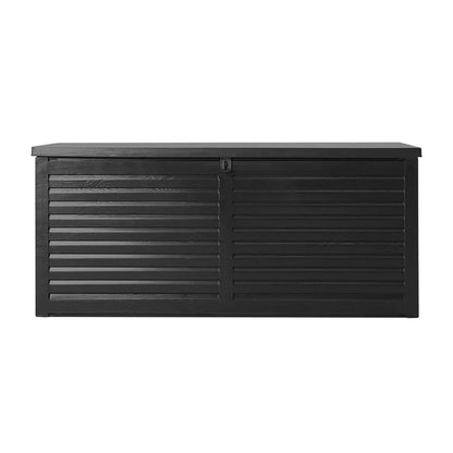 Outdoor Storage Box 490L Container Lockable Garden Bench Shed Tools Toy All Black - Stacks Warehouse