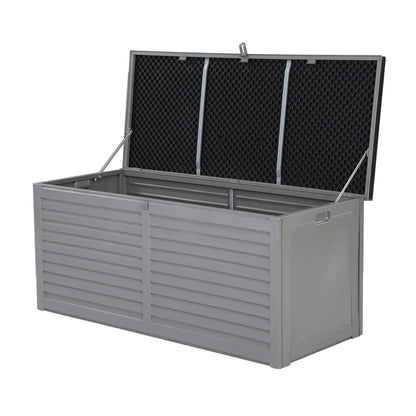 Outdoor Storage Box 490L Container Lockable Garden Bench Tools Toy Shed Black - Stacks Warehouse