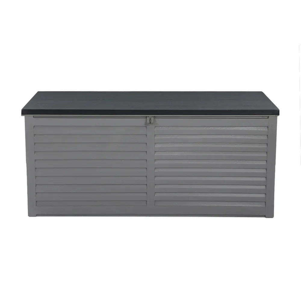 Outdoor Storage Box 490L Container Lockable Garden Bench Tools Toy Shed Black - Stacks Warehouse