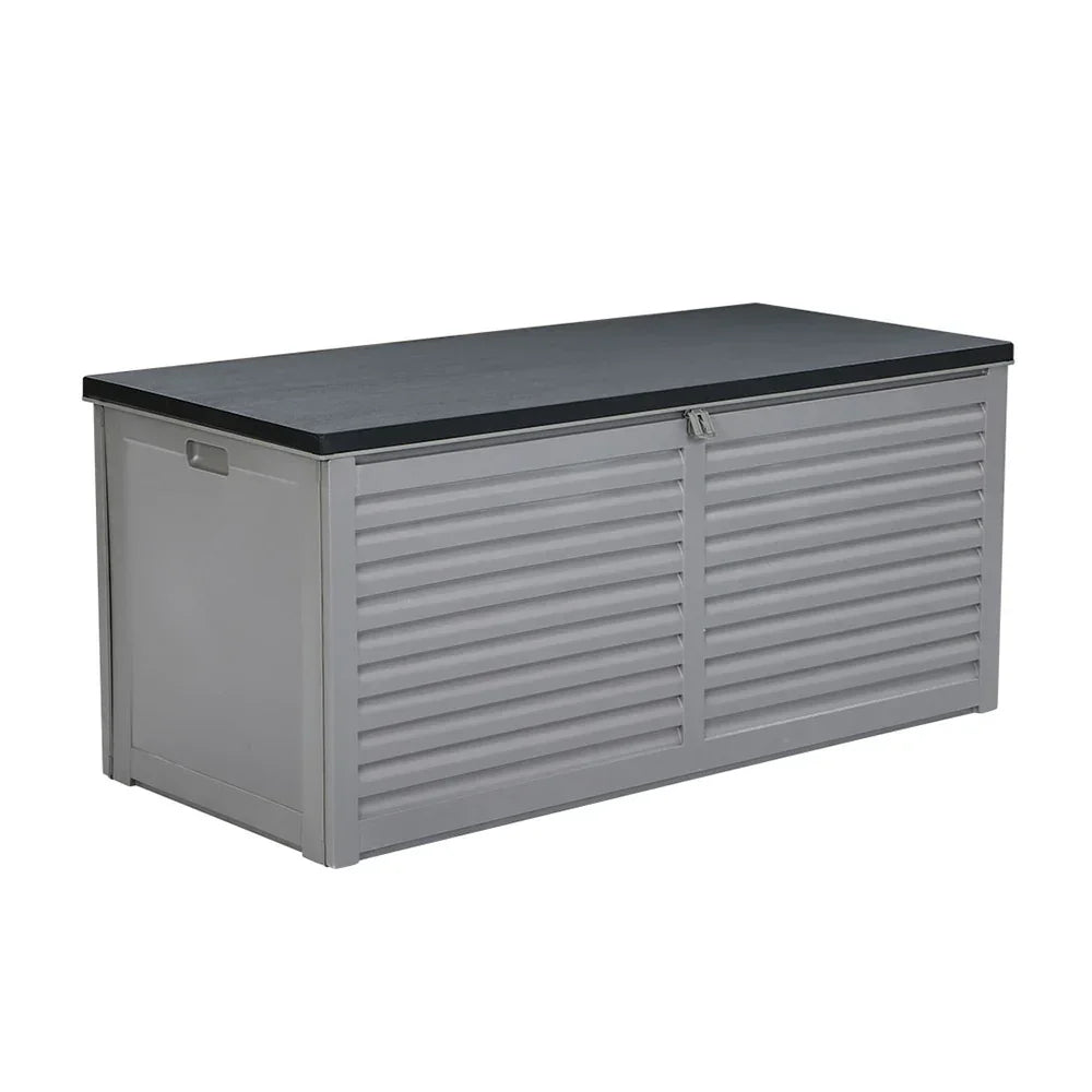 Outdoor Storage Box 490L Container Lockable Garden Bench Tools Toy Shed Black - Stacks Warehouse