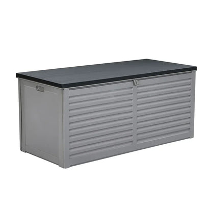 Outdoor Storage Box 490L Container Lockable Garden Bench Tools Toy Shed Black - Stacks Warehouse