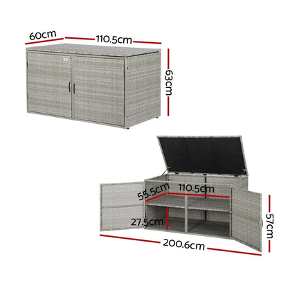 Gardeon Outdoor Storage Cabinet Box Deck Wicker Shelf Chest Garden Shed Tools - Stacks Warehouse