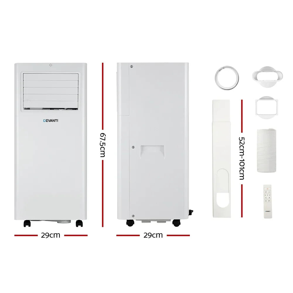 Devanti 7000BTU Portable Air Conditioner with Dehumidifier & Fan