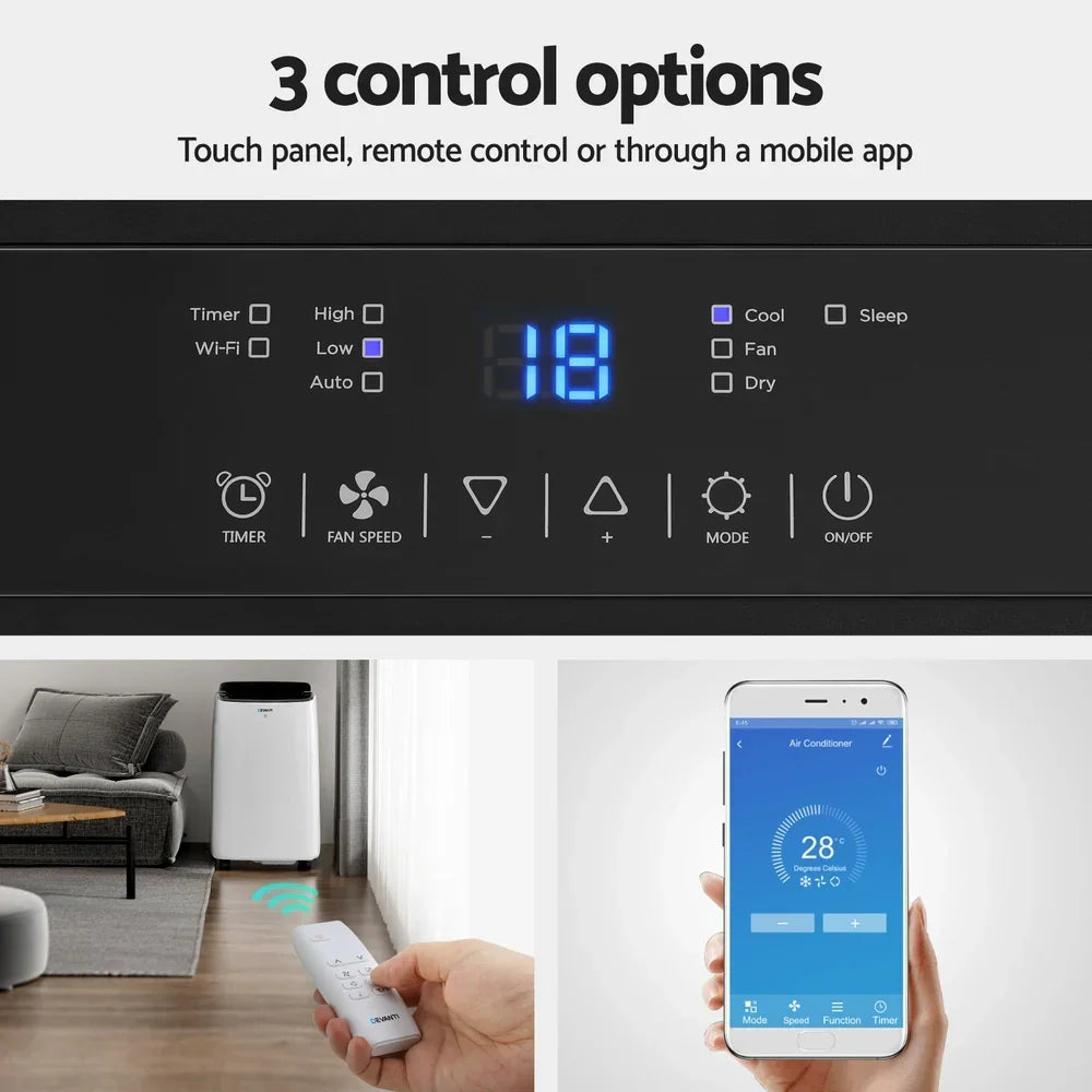 Devanti 7000BTU WiFi Portable Air Conditioner - Smart Cooling