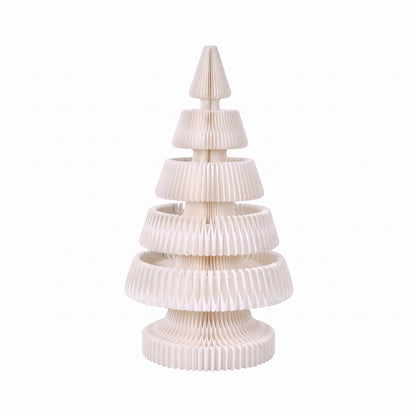 Jingle Jollys Paper Christmas Tree 114CM w/ Star Topper LEDs Xmas Decorations Kit Home Office White