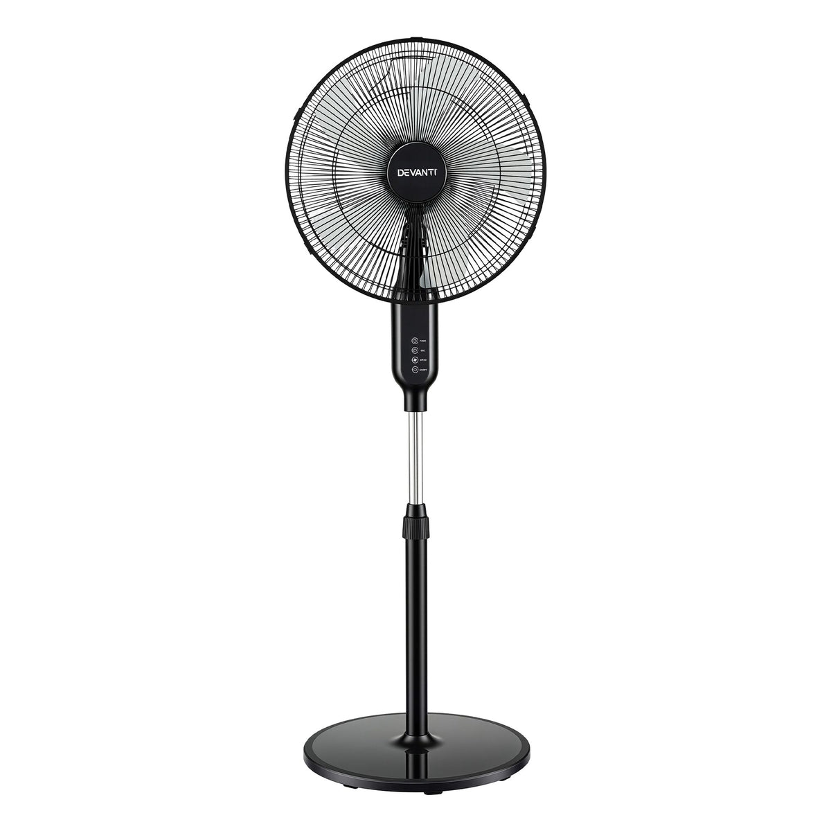 Devanti 16 inch Pedestal Fan with Remote - Black - view 3