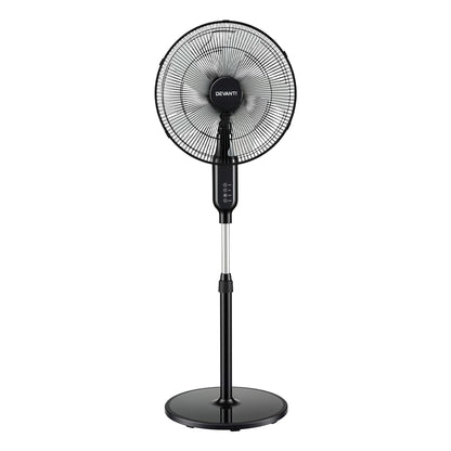 Devanti 16 inch Pedestal Fan with Remote - Black - view 3