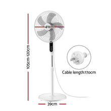 Devanti 16 inch Pedestal Fan with Remote - White - view 2