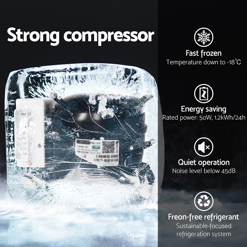 Strong compressor freezer with fast freezing, energy-saving, quiet operation, and freon-free refrigerant